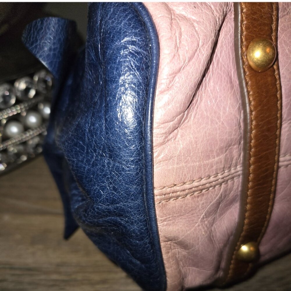 EUC Authentic Rare Tricolor MiuMiu Vitello 2 way Satchel - Picture 8 of 15